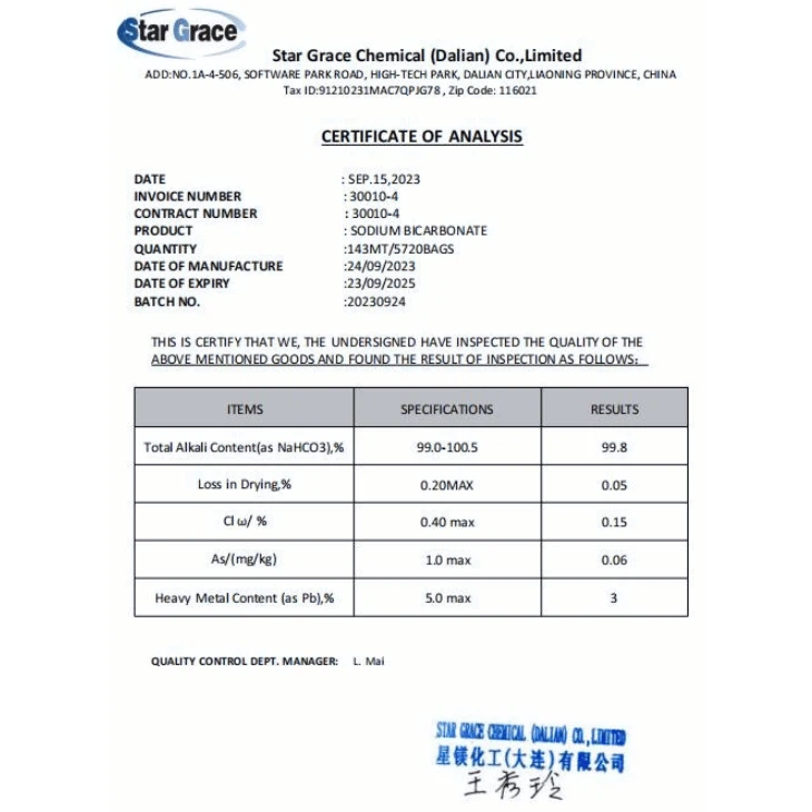 Sodium Bicarbonate For Cattle Feed